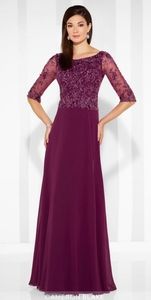 NWT Cameron Blake by Mon Cheri Merlot Mother of the Bride Dress Size 8